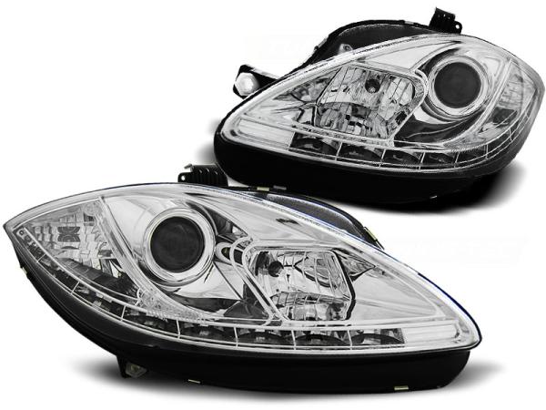 Scheinwerfer LED Tagfahrlicht Optik für Seat Leon 1P / Altea 5P 09-15 Chrom